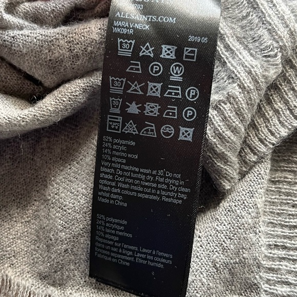 ALLSAINTS HANDKERCHIEF VNECK SWEATER - Picture 11 of 12